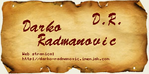 Darko Radmanović vizit kartica